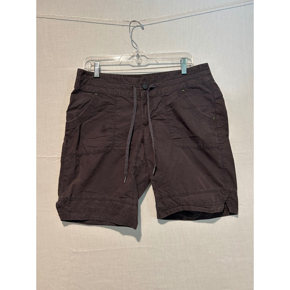 Marmot Womens Charcoal Brown Cotton Nylon Hiking Shorts Drawstring Size L 10